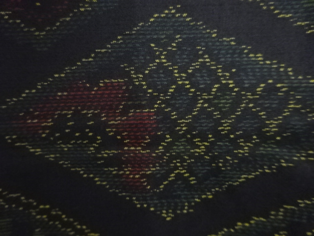 JAPANESE KIMONO / ANTIQUE KIMONO / DORO OSHIMA TSUMUGI / WOVEN FLOWER
